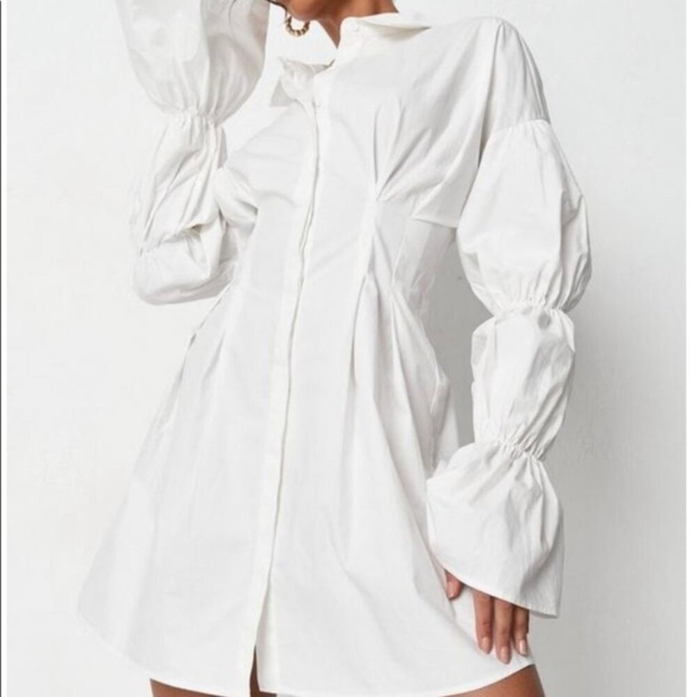 NWT MISSGUIDED BUBBLE SLEEVE SHIRT DRESS